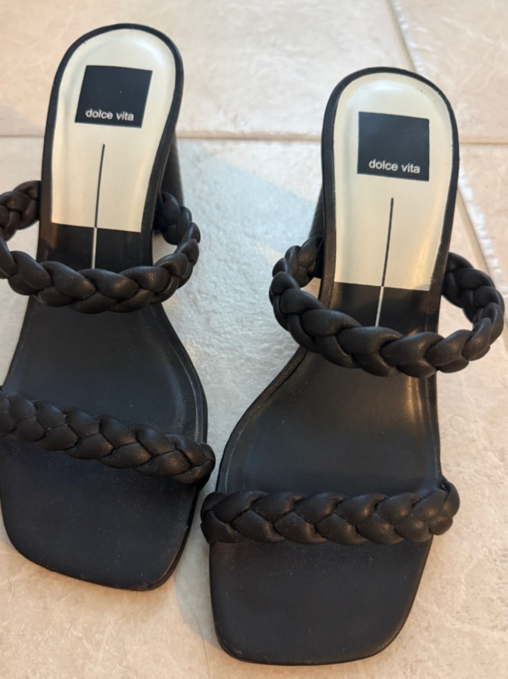 Dolce Vita Black Braided Heels